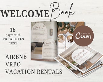 Airbnb Welcome Book  Template | Rental House Guest Book | Airbnb House Manual | Host Signs | VBRO Welcome Book |Airbnb Welcome Book Template