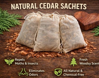 Natürliche Zeder Beutel zur Auffrischung von Schrank und Schublade (3er-Pack)