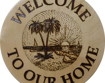 043-Welcome to Our Home - With Palm Trees, Sun, and Beach Sand