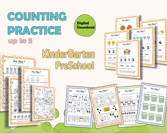 Preescolar, Pre-K +, Hoja de trabajo de matemáticas de jardín de infantes, Contar, Aprender a sumar, Hojas de trabajo de actividades, Hoja de trabajo de contar, Preescolar, Matemáticas
