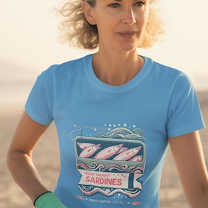 Vintage Fishing Shirt Funny Sardine Shirt Retro Design Gift for Fisherman Quirky Maritime Culture Fishing Enthusiast Gift Sardines Tshirt