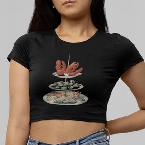 Seafood T-Shirt Chef Gift Coastal Beach Lover Tee for Food Festival Vacation European Vibe Beach Party Collage Shirt