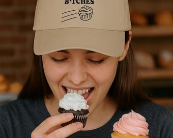 Embroidered Baker Girl Hat, Sassy Cupcake Kitchen Queen Cap