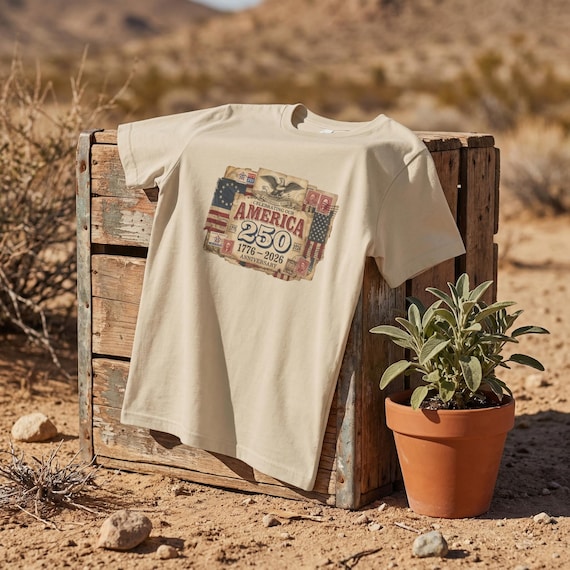 America 250 Anniversary T-Shirt  1776-2026 USA Semiquincentennial Tee  100% Organic Cotton Stanley Stella Shirt – Vintage Patriotic Graphic
