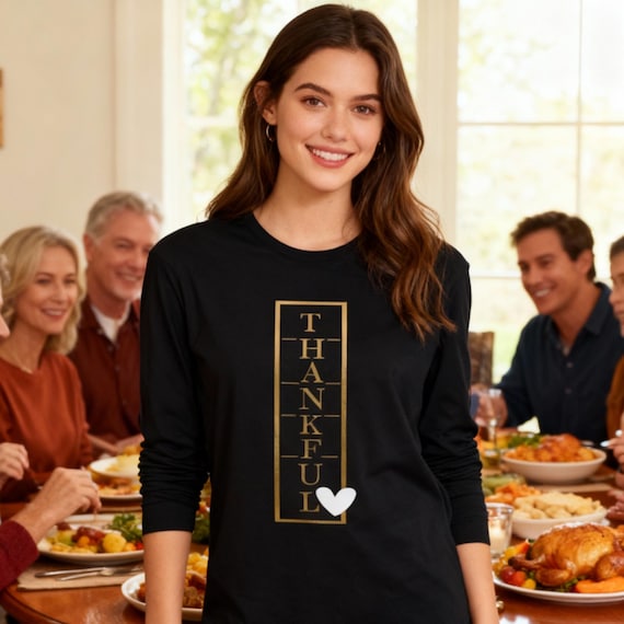 Thankful Long Sleeve Shirt: Comfort Colors Gratitude Tee