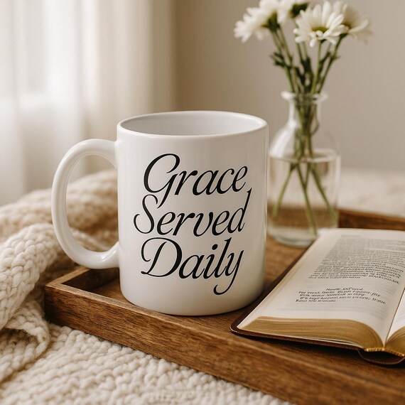 Grace Served Daily Coffee Mug: Inspirational Christian Gift