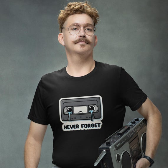 80s 90s Nostalgia Cassette Tape Graphic Tee Vintage Music Lover Mixtape Never Forget Pop Culture Retro Fashion Cassette tape shirt