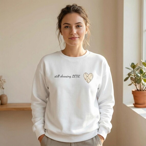 Cracked Heart Resilience Sweatshirt Mindful Valentine's Gift, Funny Cozy Fleece