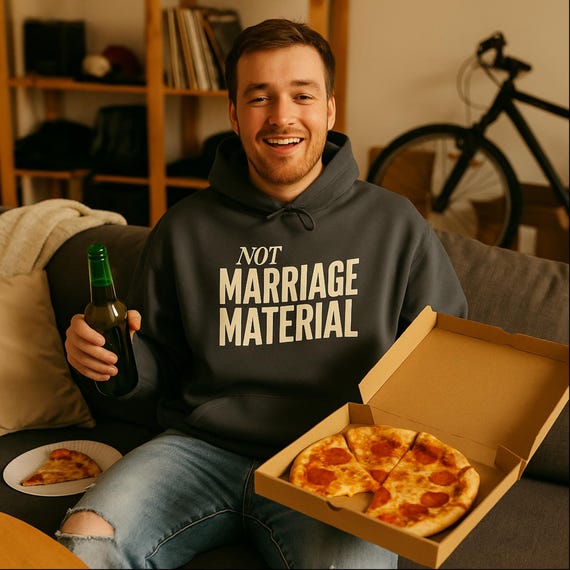 Funny Sarcastic Hoodie: Not Marriage Material - Gildan 18500