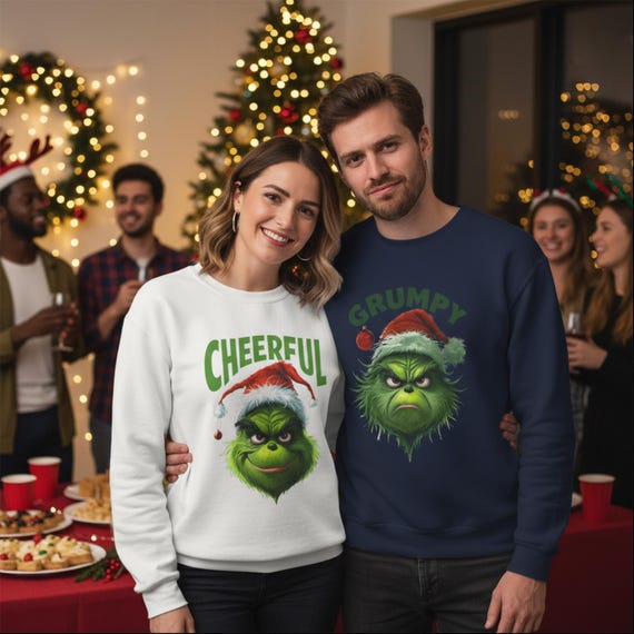 Cheerful Christmas Sweatshirt: Funny Holiday Gildan 18000 Crewneck