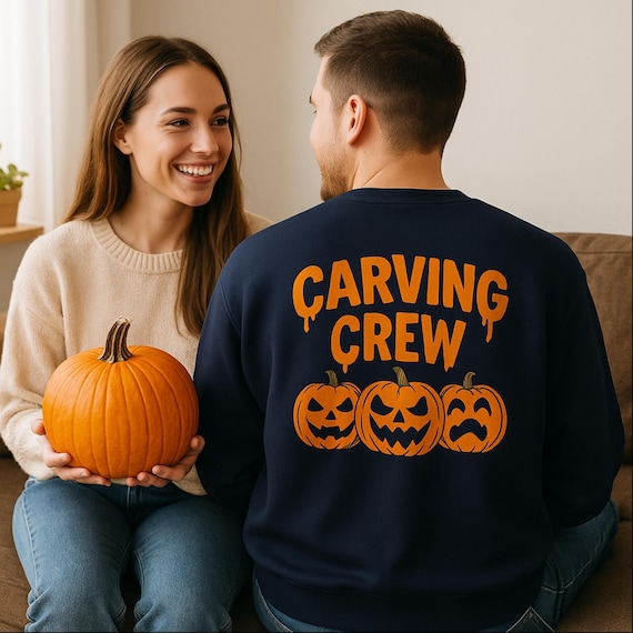 Carving Crew Halloween Sweatshirt: Pumpkin Patch Family Costume