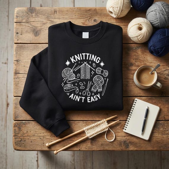 Funny Yarn Lover Knitting Sweatshirt  Cozy Sarcastic Gift Crewneck
