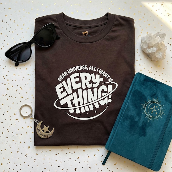 Dear Universe Graphic Tee | Retro Planet Manifestation Shirt