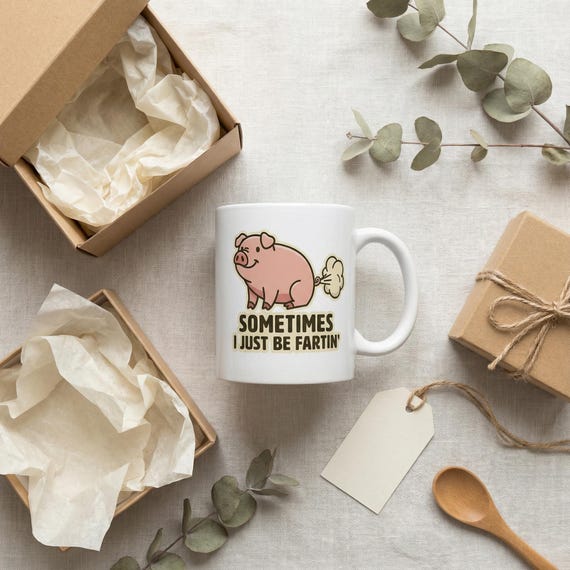 Funny Pig Coffee Mug, Sarcastic Animal Humor, Gag Gift