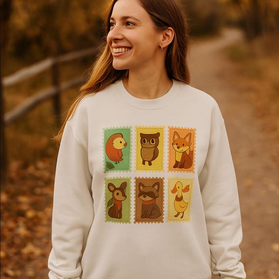 Cozy Woodland Animals Sweatshirt: Cottagecore Forest Friends Crewneck