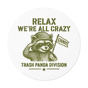 Trash Panda Chaos Sticker: Funny Raccoon Vinyl Decal