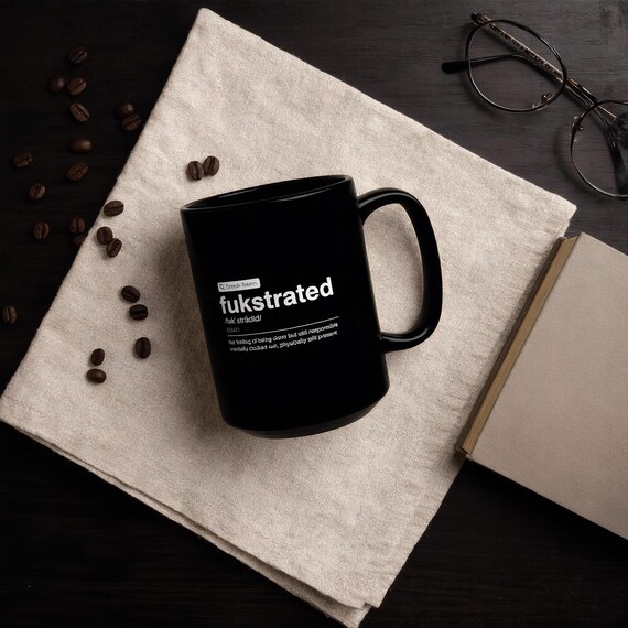 Definition Mug, Funny 11oz 15oz Black Ceramic Sarcastic Coffee Cup, Office