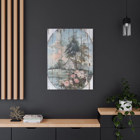 Shabby Chic Farmhouse Canvas: Rustic Cottagecore Home Decor