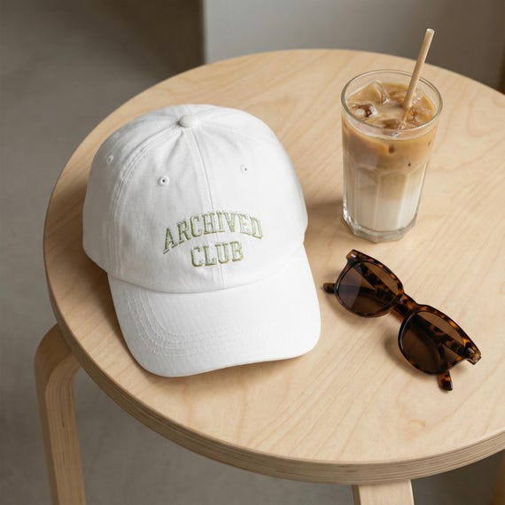 Archived Club Dad Hat, Vintage Style Embroidered Baseball Cap, Adjustable, Casual, Funny, Minimalist, Retired