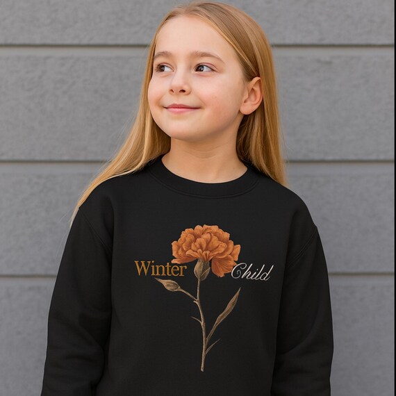 January Birth Flower Sweatshirt: Carnation Vintage Floral Hoodie