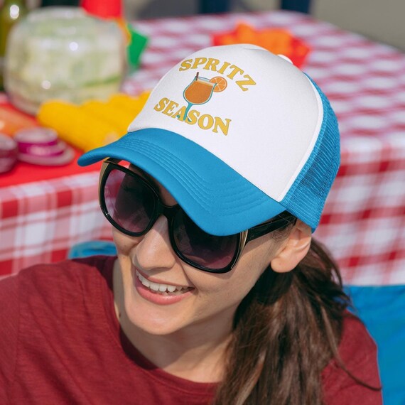 Spritz Season Embroidered Trucker Hat: Aperol Cocktail Lover Gift