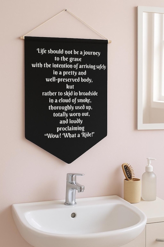 Hunter s. thompson quote banner: motivational gothic wall art