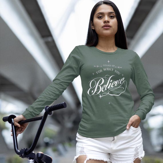 Stand Up For Beliefs Comfort Colors Long Sleeve T-Shirt: Activist Empowerment Tee