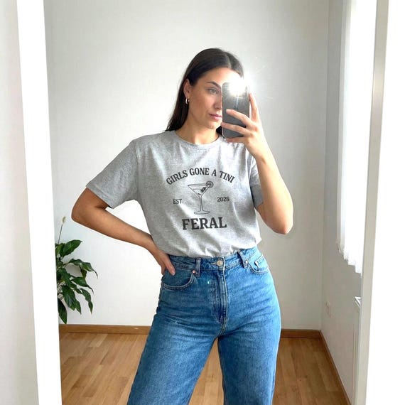 Bride Tribe Girls Trip Tini Feral  Martini Bachelorette Shirt  Funny Cocktail Bar Crawl Tee