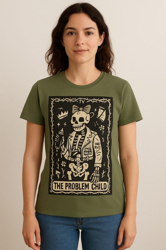 Problem Child Skeleton Tee: Punk Rock Gothic Halloween Shirt