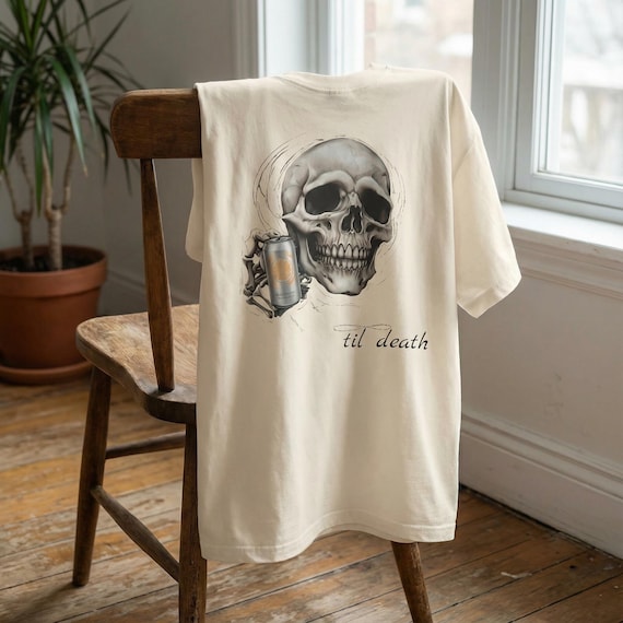 Skull graphic tee, Til Death Gothic Shirt, Dark Humor