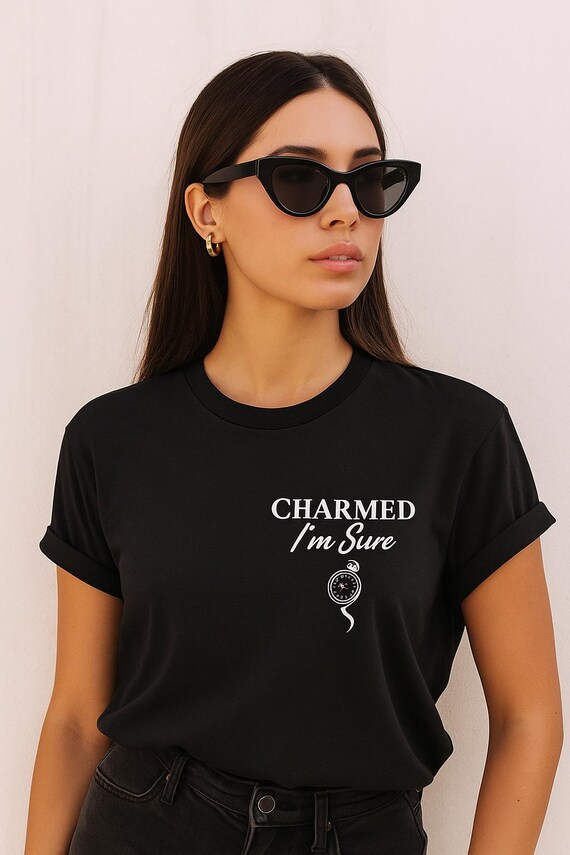Charmed I'm Sure T-Shirt: Sarcastic Vintage Style Bella+Canvas Tee