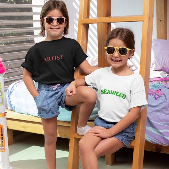 Kids Artist T-Shirt: Bold Red Lettering, Creative Cotton Tee