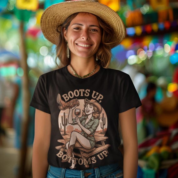 Vintage Cowgirl Wine T-Shirt, Western Graphic Tee, Comfort Colors