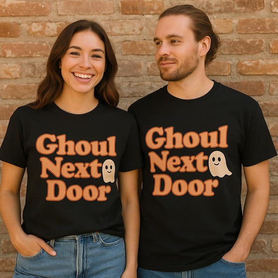 Ghoul Next Door Comfort Colors Shirt: Retro Halloween Ghost Graphic Tee