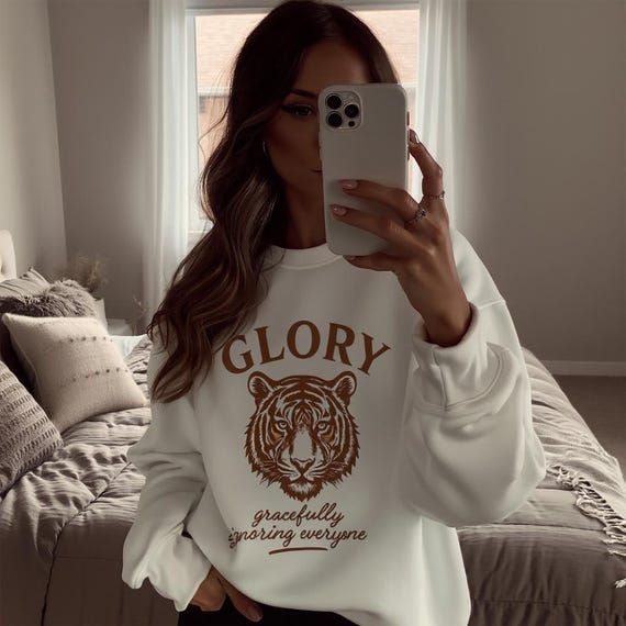 Glory Tiger Illustration sweatshirt | 'gracefully ignoring everyone' crewneck