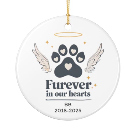 Pet Remembrance Christmas Ornament, Custom Dog Cat Keepsake  Memorial Gift for animal Loss
