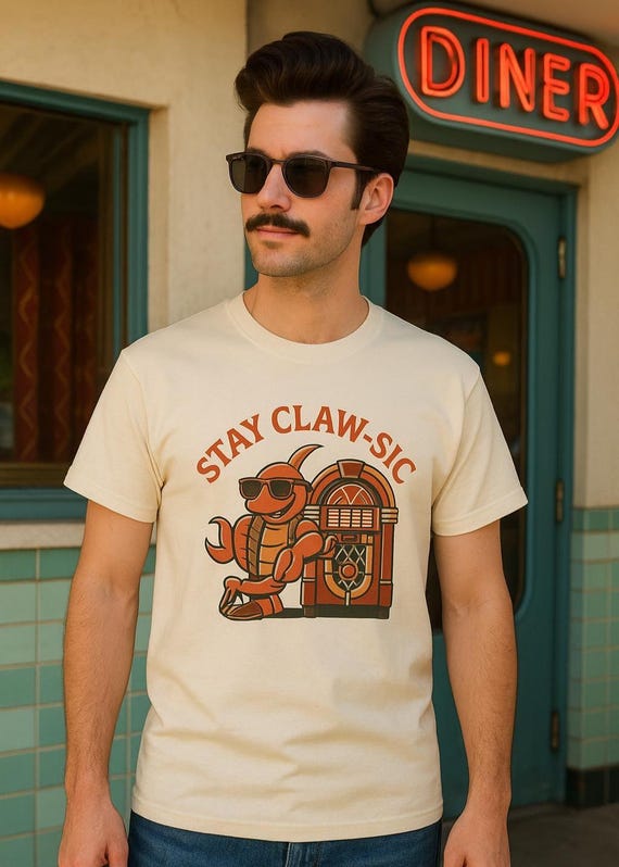 Retro Lobster T-Shirt: Comfort Colors Seafood Tee - Funny Foodie Gift