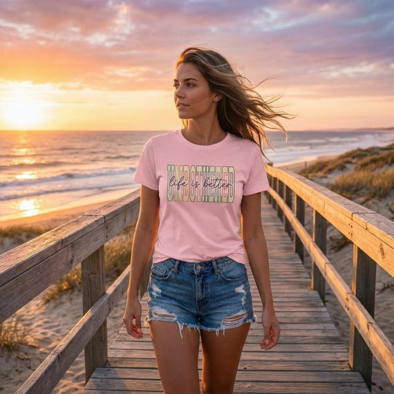 Unbothered Life Is Better Shirt, Retro Graphic Tee, Sarcastic Minimalist Top