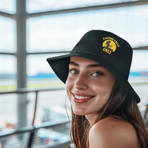 Embroidered Bucket Hat: "Casting Calls Only" Cotton Twill Fishing Hat