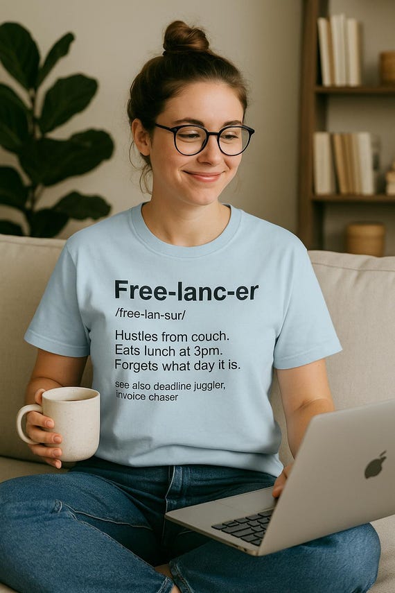 Freelancer Definition Comfort Colors T-Shirt: Funny Work From Home Tee