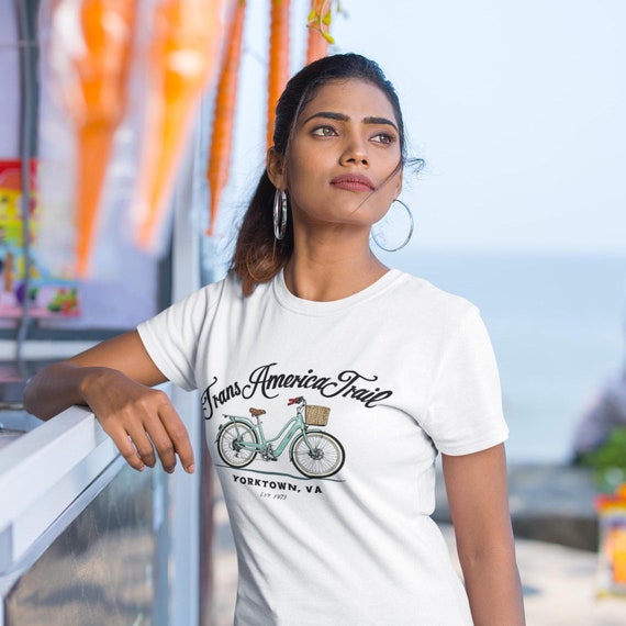 Trans America Trail E-Bike T-Shirt: Yorktown VA Cycling Gift