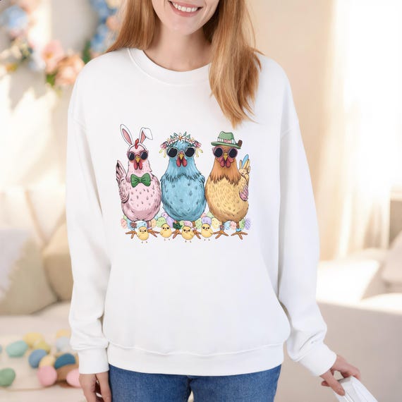 Funny Spring Chicken Easter Sweatshirt Crewneck