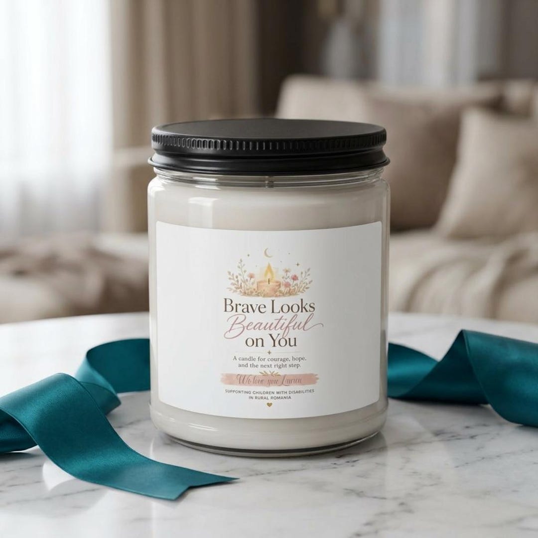 Custom Personal Brave Looks Beautiful Candle, Wellness Mindful Hope ...