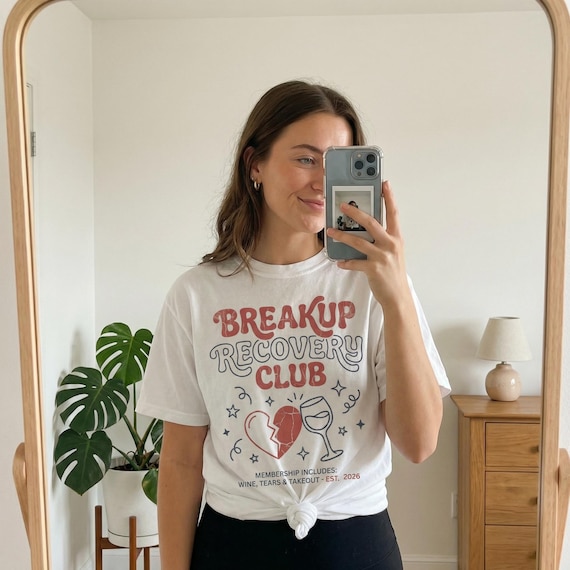 Breakup Recovery Club T-Shirt – Comfort Colors 1717 – Personalized Funny Heartbreak Tee – Empowering Divorce Gift
