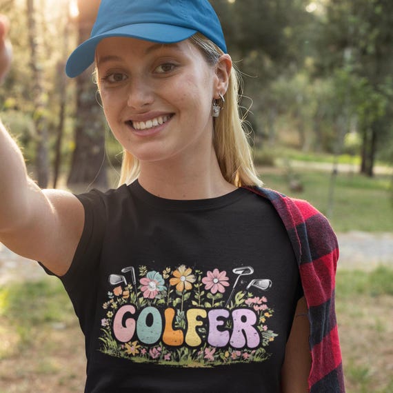 Floral Golf Clubs T-Shirt: Comfort Colors Vintage Golf Lover Tee