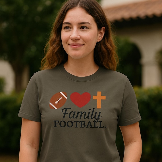 God Family Football Tee: Christian Game Day Bella+Canvas T-Shirt