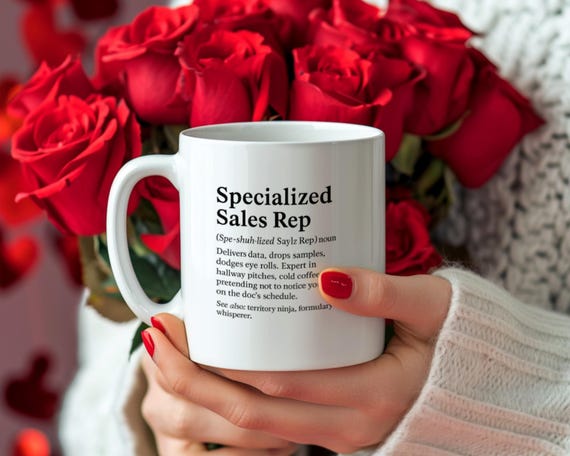 Personalized Sales Rep Mug: Funny Office Coffee Cup, Corporate Gift