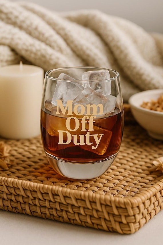 Mom Off Duty Wine Glass: Funny Relaxation Gift for Mothers
