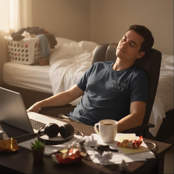 Out of Office Shirt, Minimalist Funny Work From Home Tee, Relatable  Humor Tshirt