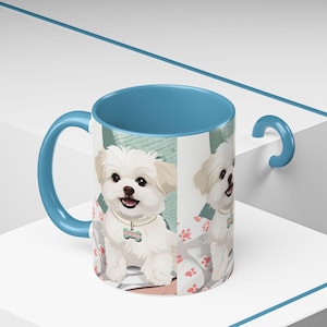 Custom Maltese Dog Mug: Personalized Name Tag, Pet Lover Gift